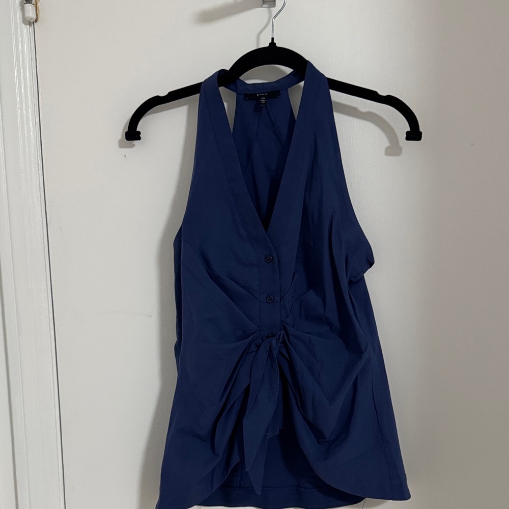 DREW Navy Halter Blouse